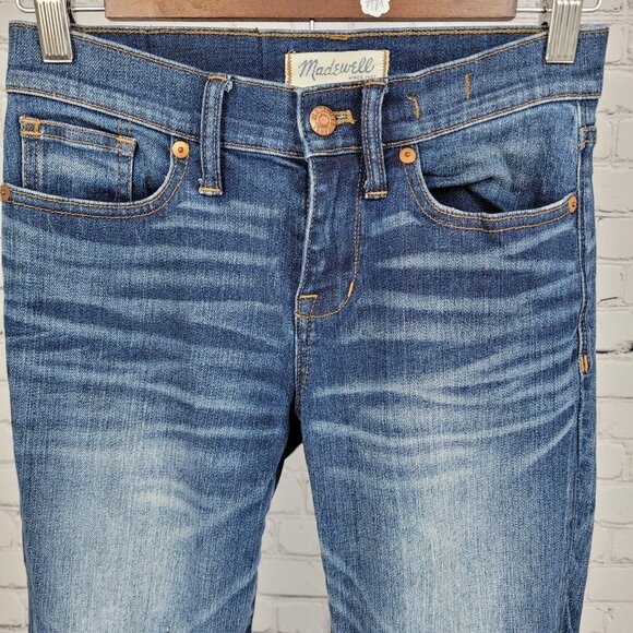 Madewell Blue Skinny Skinny Distressed Low Rise Stretch Jeans Size 26 (26x28) - Picture 5 of 13